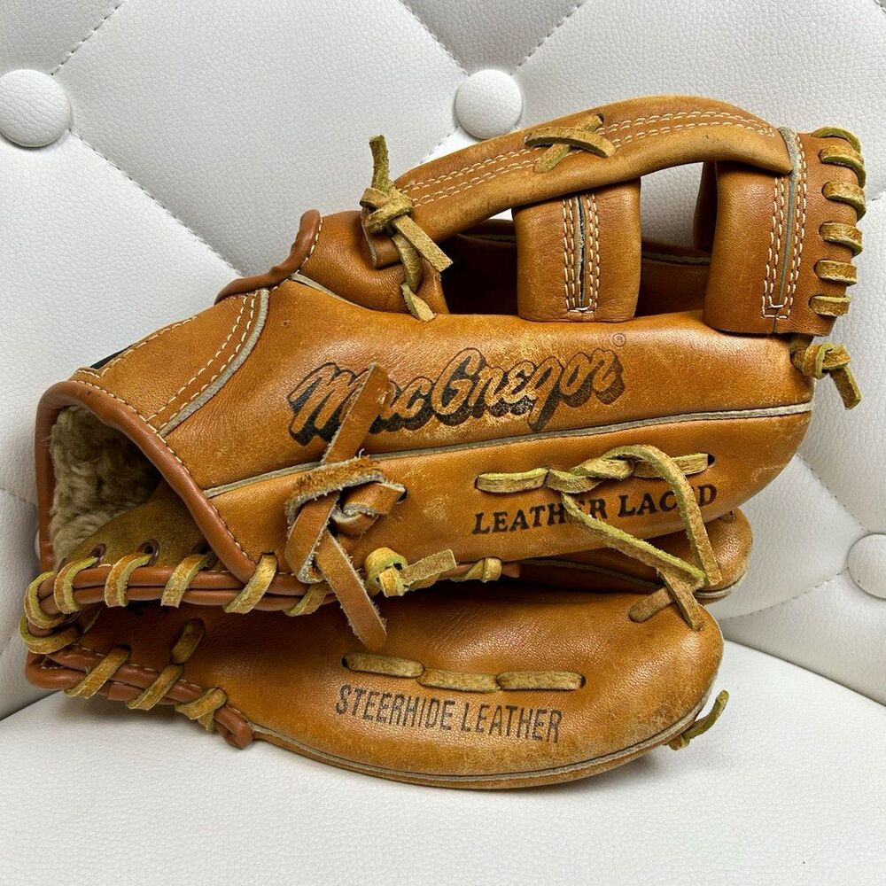 Vintage 80s MacGregor MG15 Ron Cey 10R Brown Leather Baseball Left Glove Laced